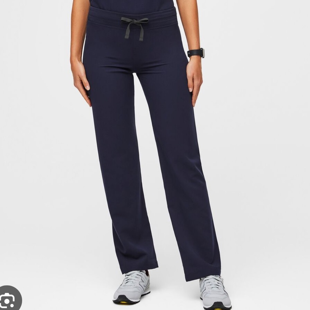 Figs Livingston Basic Scrub Pants Navy Regular Waist Small Tall